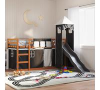 vidaXL Bunk Bed without Mattress with Slide White and Black 90x200 cm