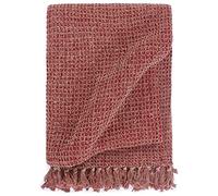 vidaXL Burgundy Cotton Throw Blanket - 100% Cotton, 220x250 cm - Perfect for Bed, Sofa or Chair Cover, Featuring Trendy Tassels, Dyed and Stonewashed Finish