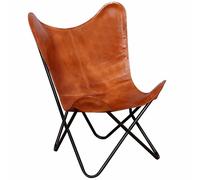 vidaXL Butterfly Chair Armchair Sleeper Chair Leather Butterfly Chair Home Indoo