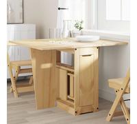 vidaXL Butterfly Dining Table Foldable Corona Wax Brown Solid Wood Pine