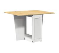 vidaXL Butterfly Dining Table Foldable Dinner Table White Solid Wood Pine