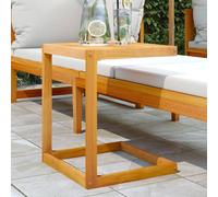vidaXL C Table Outdoor End Table C Shaped Laptop Side Table Solid Wood Acacia