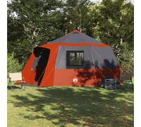 vidaXL Cabin Tent 12-Person Grey and Orange 500 x 500 x 294 cm