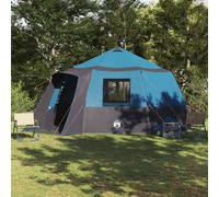 vidaXL Cabin Tent 12-Person with Roof Blue and Grey 500 x 500 x 294 cm