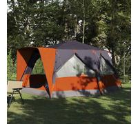 vidaXL Cabin Tent 7-Person Grey and Orange 400 x 350 x 212 cm