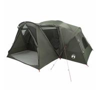 vidaXL Cabin Tent with Rainfly Water-Resistant 10-Person Army Green, Modern Camping Tent, 10-Person Cabin, Spacious Outdoor Shelter, Weather-Resistant Gear, Family, Enhanced Ventilation
