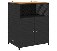 vidaXL Cabinet Black 70 x 50 x 87 cm Polyester and Roly Ratten, Garden and Terrace, Rectangular, Modern, UV-Resistant Materials, Durable, Lightweight, Stylish Design for Outdoor Spaces