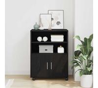 VidaXL Cabinet Black Oak 60 X 48 X 74.5 Cm Wheeled