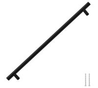 vidaXL Cabinet Handles T-Shaped Stainless Steel - Adjustable Bamboo Screws - Black 480 mm (5 pcs)