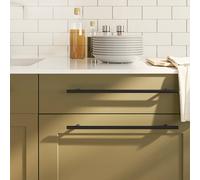 vidaXL Black Cabinet Handles in Stainless Steel with Powder-Coated Finish - 5pcs Versatile Design, Fit for Cabinets, Drawers, Cupboards, and More