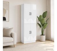 vidaXL Cabinet Set 2 pcs High Gloss White Engineered Wood