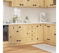 vidaXL Cabinet SKI Honey Brown 80 x 46 x 81 cm Solid Pine Wood