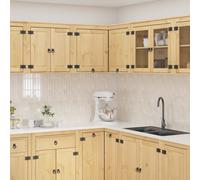 vidaXL Cabinet SKI Honey Brown 80 x 80 x 60 cm Solid Pine Wood
