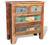 vidaXL Cabinet Solid Reclaimed Wood with 4 Drawers Standing Storage Cupboard