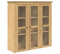 vidaXL Cabinet with Glass Doors BODO Honey Brown, Elegant Living Room Storage Cabinet, Rectangular Design, Modern Glass Doors, Durable Furniture Piece for Home Shelving