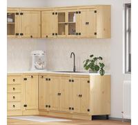 vidaXL Cabinet with Shelf SKI 4 pcs Honey Brown Solid Pine Wood