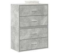 vidaXL Cabinets with 2 Drawers 2 pcs Concrete Grey 60x31x40 cm Engineered Wood