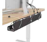 vidaXL Cable Management Plate Under Desk 2 Pack Black Office Study Rectangular Modern Space Saving Cable Storage Tech Accessories