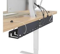 vidaXL Cable Management Plate Under Desk 2 Pack Charcoal Modern Rectangular Cable Organizer Rust Resistant Convenient for Office and Study