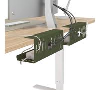 vidaXL Cable Management Plate Under Desk 2 Pack Olive Green Modern Desk Organizer Study Cable Management Space Saving Corrosion Resistant Accessories