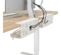 vidaXL Cable Management Plate Under Desk 2 Pack White Modern Desk Organizer Study Cable Management Space Saving Accessories Against Corrosion