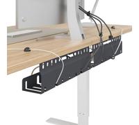 vidaXL Cable Management Shelf Under Desk 2 Pack Charcoal Office Study Rectangular Modern Space Saving Cable Storage Tech Accessories