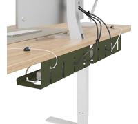 vidaXL Cable Management Shelf Under Desk 2 Pack Olive Green Modern Cable Storage Rack Rust Resistant Metal Desk Storage Room Organizer