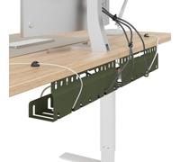 vidaXL Cable Management Shelf Under Desk 2 Pack Olive Green Office Study Rectangular Modern Space Saving Cable Storage Tech Accessories