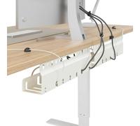 vidaXL Cable Management Shelf Under Desk 2 Pack White Office Study Rectangular Modern Space Saving Cable Storage Tech Accessories