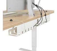vidaXL Cable Management Shelf Under Desk 2 Pack White Rectangle Cable Organizer Modern Rust Resistant Convenient for Office Study