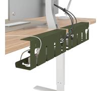 vidaXL Cable Management Tray Under Desk 2 Pack Olive Green Modern Cable Management No Drilling Required Clamp or Screw Clip Organizer