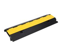 vidaXL Cable Protector Ramp with 2 Channels 100 cm Rubber Road Traffic Signs