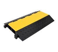 vidaXL Cable Protector Ramp with 2 Channels 90 cm Rubber Road Traffic Signs