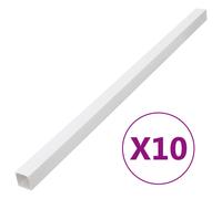 vidaXL PVC Cable Trunking Wire Cover Management - White Paintable Channels for Wall/Floor/Ceiling, 100x40 mm, 10m, Screwable