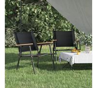 vidaXL Camping Chairs 2 pcs Black 54x55x78 cm Oxford Fabric, Black