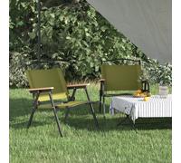 vidaXL Camping Chairs 2 pcs Green 54x43x59cm Oxford Fabric, Green
