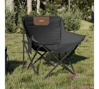 vidaXL Camping Chairs with Pocket Foldable 2 pcs Black