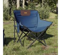 vidaXL Camping Chairs with Pocket Foldable 2 pcs Blue