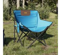 vidaXL Camping Chairs with Pocket Foldable 2 pcs Bright Blue