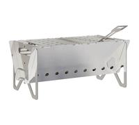 vidaXL Camping Fire Pit 42 x 22 x 18 cm Stainless Steel Silver, Garden and Terra
