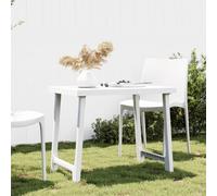 vidaXL Camping Table White 79x56x64 cm PP Wooden Look