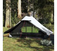 vidaXL Camping Tent 2-Person White Blackout Fabric Waterproof NEW
