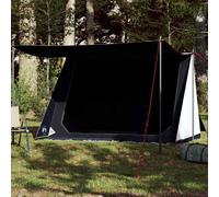 vidaXL 2-Person Camping Tent - Lightweight, Waterproof, 190T Polyester, White Blackout Fabric, Dual-Door with Sun Canopy and Mesh Ventilation, Easy Setup, Ideal for Hiking and Outdoor Adventures