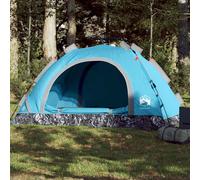 vidaXL Camping Tent 4-Person Blue Quick Release UK