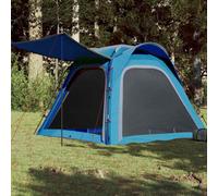 vidaXL Camping Tent 4-Person Blue Quick Release Waterproof UK