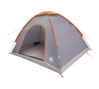 vidaXL Camping Tent 4-Person Grey and Orange