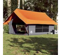 vidaXL Camping Tent 5-Person Grey and Orange Waterproof