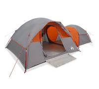 vidaXL Camping Tent 5-Person Grey and Orange Waterproof