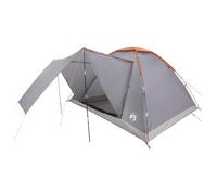 vidaXL Camping Tent 6-Person Grey and Orange Polyester and Steel