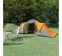 vidaXL Camping Tent 6 Persons Grey and Orange